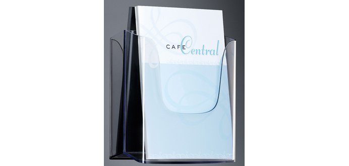 Support mural pour prospectus, en acrylique, A4, avec