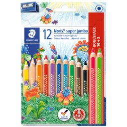 Crayon de couleur triangulaire Noris super jumbo - Etui carton de 12