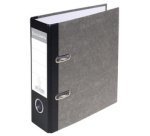 Classeur à levier papier marbre gris dos de 70mm - A5 vertical. - Gris-dos noir