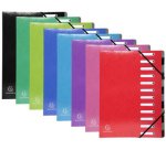 Exacompta Iderama trieur, 12 compartiments, avec des élastiques, couleurs assorties