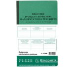 Piqûre 32x19,5cm - Registre d'identification des vendeurs en vue d'une manifestation publique - Couleurs assorties