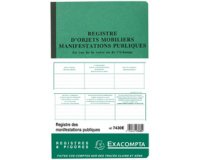 Piqûre 32x19,5cm - Registre d'identification des vendeurs en vue d'une manifestation publique - Couleurs assorties