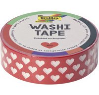 Rubans autocollants déco Washi-Tape, coeurs rouges