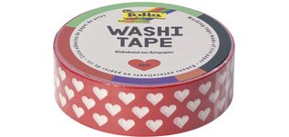 Rubans autocollants déco Washi-Tape, coeurs rouges
