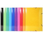 Chemise à élastiques Maxi capacity carte lustrée pelliculée 600gm2 - Iderama - A3 - Couleurs assorties