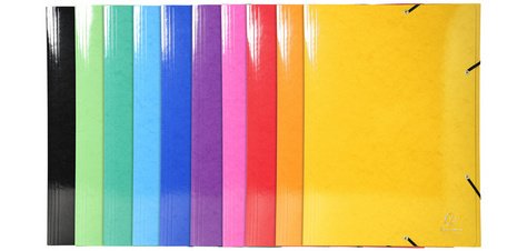 Sammelmappe mit 3 Klappen und Gummizug, Maxi Capacity, Colorspan-Karton 600g, für DIN A3, Iderama - Farben sortiert