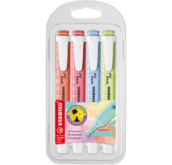 De_rotulador stabilo fluorescente fino swing cool pastel estuche de 4 unidades colores surtidos