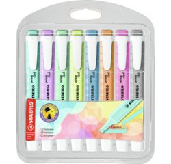 Surligneur Stabilo Swing Cool couleurs pastel assorties - Etui de 8