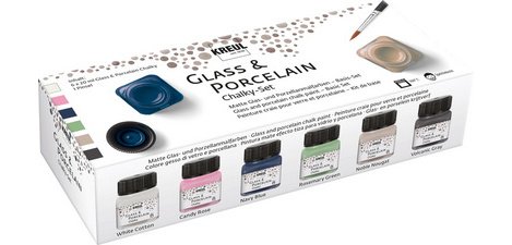 Farbe für Glas und Porzellan Chalky, Set mit 6