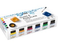 Peinture pour verre et porcelaine Clear, set 6 x 20 ml