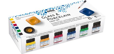Peinture pour verre et porcelaine Clear, set 6 x 20 ml