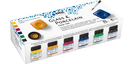 Peinture pour verre et porcelaine Clear, set 6 x 20 ml