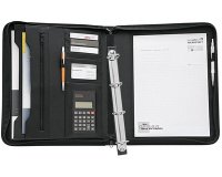 Porte-documents, A4, avec calculatrice, couleur: noir