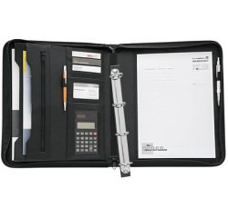 Porte-documents, A4, avec calculatrice, couleur: noir