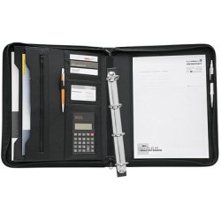 Porte-documents, A4, avec calculatrice, couleur: noir