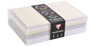 Coffret Pollen de 40 enveloppes 114x162mm + 40 cartes 110x155mm - Assortiment Mariage