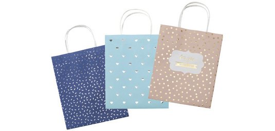 Sacs en papier HOTFOIL,papier kraft, 120 x 55 x 150 mm