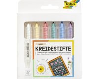 De_set de crayons craie, assorti, etui de 6
