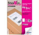 Etiquette intégrée Stick'NGo, 85 x 45 mm, blanc
