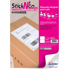 Etiquette intégrée Stick'NGo, 85 x 45 mm, blanc