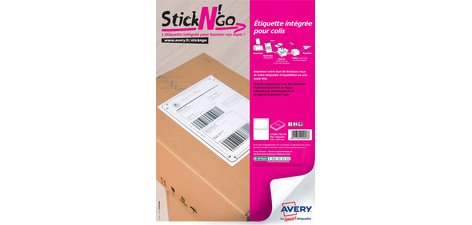 Etiquette intégrée Stick'NGo, 85 x 45 mm, blanc