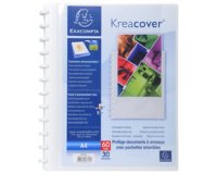 Protège-documents à anneaux et pochettes détachables KreaCover® 60 vues - A4 - Blanc