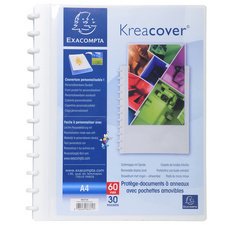 Kreacover® Showalbum met ringen en uitneembare tassen - 30 tassen - 60 zichten - A4 - - Wit