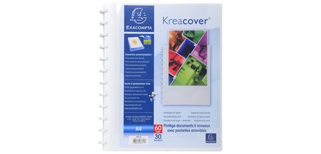 Kreacover® Showalbum met ringen en uitneembare tassen - 30 tassen - 60 zichten - A4 - - Wit