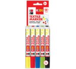 KIDS Textilmarker, 5 x 3 ml, Blisterpackung mit 5
