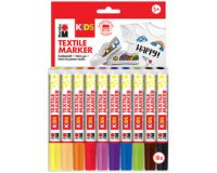 KIDS Marqueur pour textile, 10 x 3 ml, blister de 10