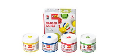 KiDS Kit de gouache au doigt, 100 ml, kit de 4
