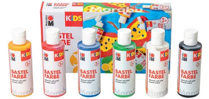 KiDS Gouache pour enfant 80 ml, kit de 6