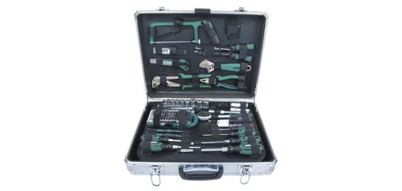 BRÜDER MANNESMANN Mallette à outils, 124 pièces, coffre alu
