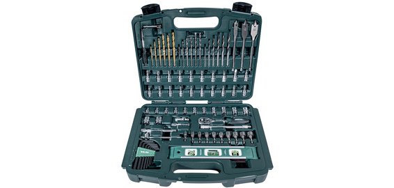 BRÜDER MANNESMANN Jeu d'outils, 163 pièces, caisse à outils