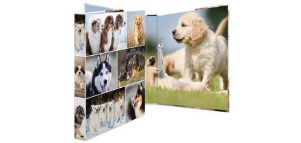 Classeur à anneaux 'Animals' - chiens, A4, mécanisme à