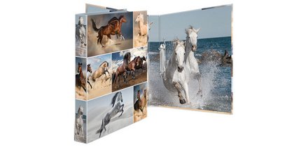 Classeur à anneaux 'Animals' - chevaux, A4, mécanisme