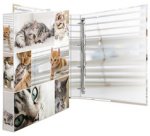 Classeur à anneaux 'chats', A4, mécanisme à 4 anneaux
