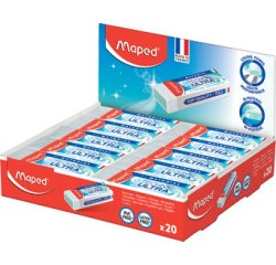 Gomme en plastique Technic Ultra, blanc, présentoir de