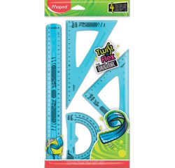 Kit de géometrie Twist'n Flex, 4 pièces, assorti