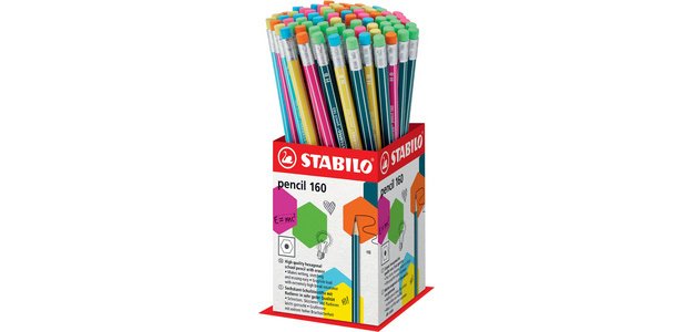 Stabilo crayon 160 HB avec gomme, présentoir de 72 pièces