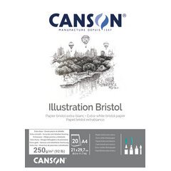 Blok illustratie Bristol, A4, 250 g/m2, wit