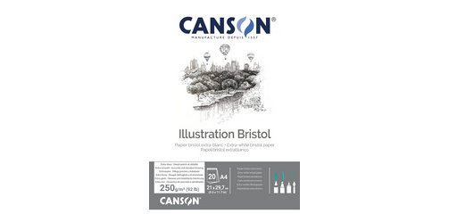 Bloc Illustration Bristol, A4, 250 g/m2, blanc
