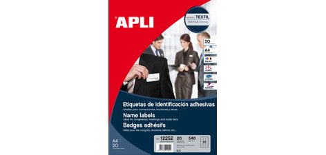 Badges adhésifs, en papier structuré, blanc