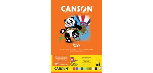 Blok creatie gekleurd papier Kids, A4, 30 vellen