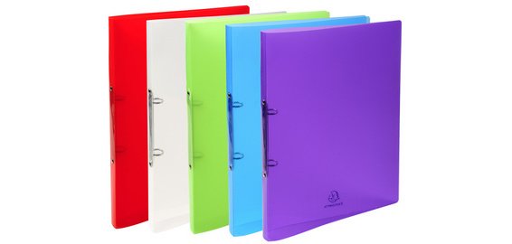 Classeur Crystal souple PP, 2 anneaux, A4, cristal