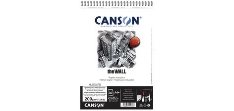 Bloc papier dessin spiralé 'The WALL', A3, 200 g/m2