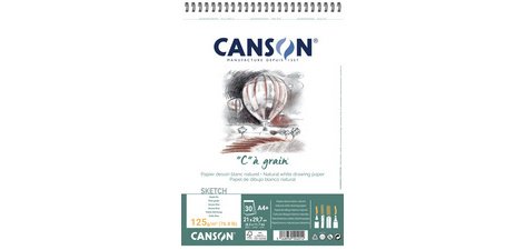 Album spiralé de papier dessin 'C' à grain, A4