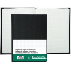 Registre 29,7x21cm 5x5 folioté 500 pages - Noir