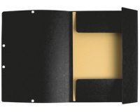 Elastomap met 3 kleppen in glanskarton 355gm² - A4 - Zwart