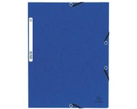 Chemise à élastiques 3 rabats carte lustrée 355g/m2 - Bleu